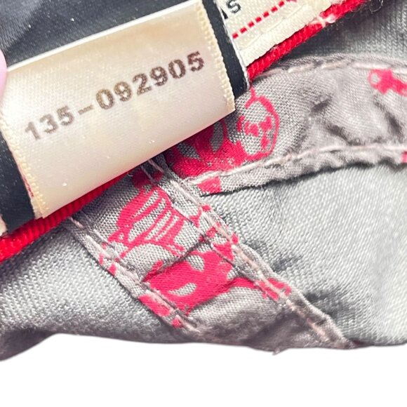 True Religion Distressed Hat Red Tibetan Buddha Guitar Embroidery Cap Strapback - Picture 15 of 16